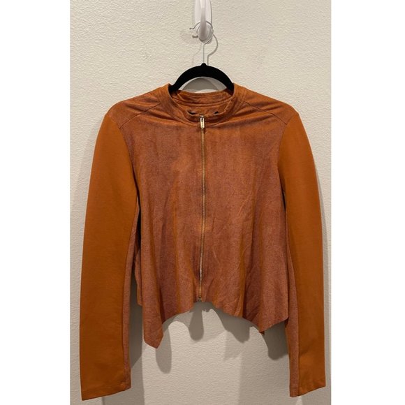 GUESS Asymmetrical Zipper Brown Blazer - Picture 1 of 6